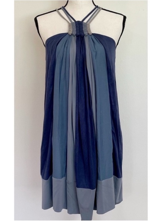 BCBG Dresses & Skirts - BCBG RUNWAY Halter Blue Multi-Tone Sundress